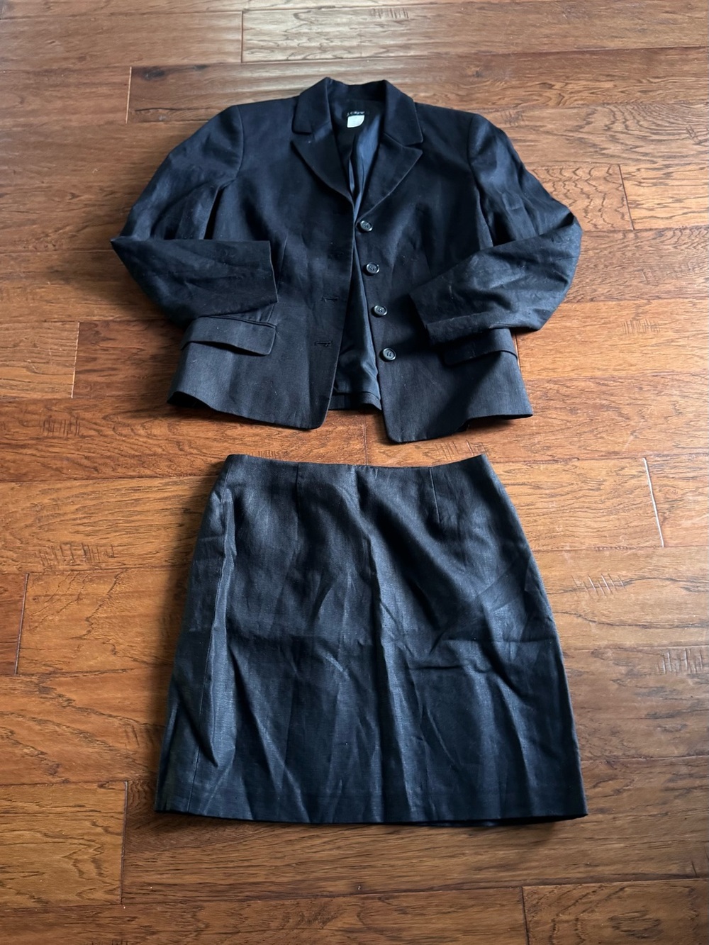 J. Crew Black Linen Two-Piece Suit Set